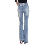 jean a patte d'elephant vu de dos