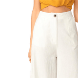 pantalon patte d'elephant de couleur blanc