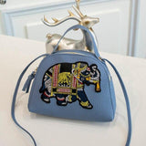 sac a main motif elephant bleu
