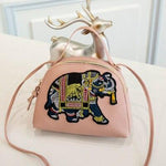 sac a main motif elephant rose