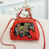 sac a main motif elephant rouge