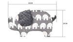 dimensions de la peluche elephant oreiller