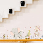 Stickers Éléphant Dessin sous un escalier