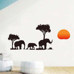 Stickers Muraux Éléphant sur un fond blanc