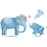 Sticker Éléphant Chambre Bébé sur un fond blanc