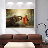 Peinture Éléphant Inde accroché sur le mur
