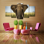 Tableau Africain Avec Éléphant