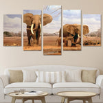 tableau famille d elephant