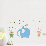 Sticker Éléphant Coloré sur le mur