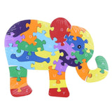 puzzle animaux bois elephant