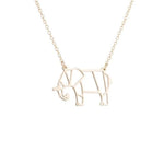 collier elephant origami or