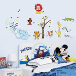 Stickers Bébé Animaux Jungle au dessus d'un lit