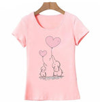 T-Shirt Éléphant <br/> Ballon Coeur Rose