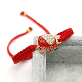 Bracelet Tressé Éléphant rouge