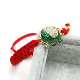 Bracelet Tressé Éléphant vert