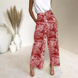 pantalon patte d'éléphant femme rouge