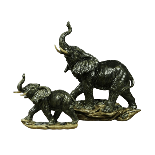 Statuette Éléphant Résine H15cm Marron - Atmosphera Créateur d Statuette Éléphant Résine H15cm Marron - Atmosphera Créateur d